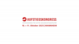 Logo und Veranstaltungsankündigung für den Aufstiegskongress, einem Fachkongress für aktive Gesundheitsgestalter. Der Kongress findet am 10. und 11. Oktober 2025 in Mannheim statt.