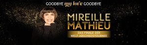 Eine lächelnde Frau auf dem schwarzen Hintergrund umhüllt von Goldenen Konfettis